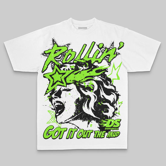 Neon Green Oversize Print Got It Out The Mud DopeSkill Graphic Premium T-shirt Streetwear - White
