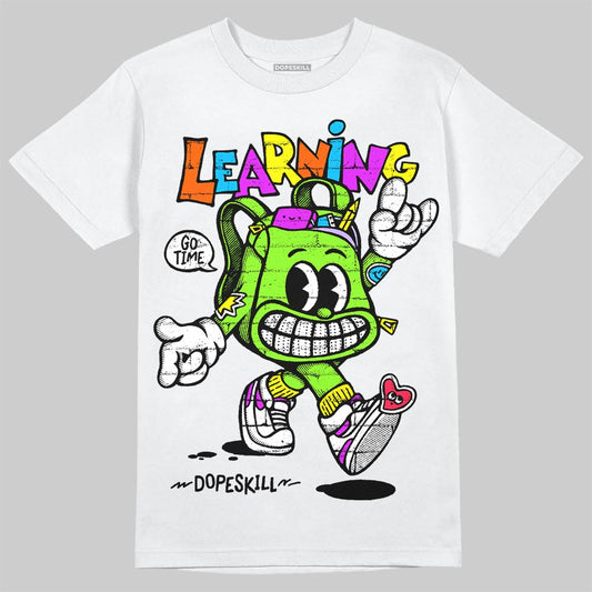 Neon Green Sneakers DopeSkill T-Shirt Learning Graphic Streetwear  White