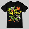 Neon Green Sneakers DopeSkill T-Shirt New Love Heals Graphic Streetwear - Black