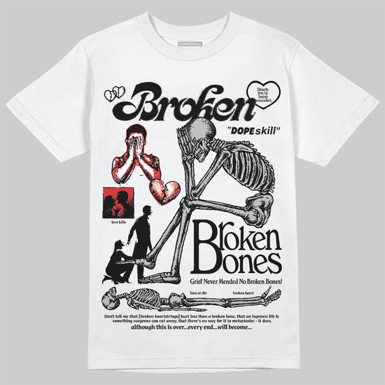 Jordan 3 OG “Black Cement” DopeSkill T-Shirt Broken Bones Graphic Streetwear - White