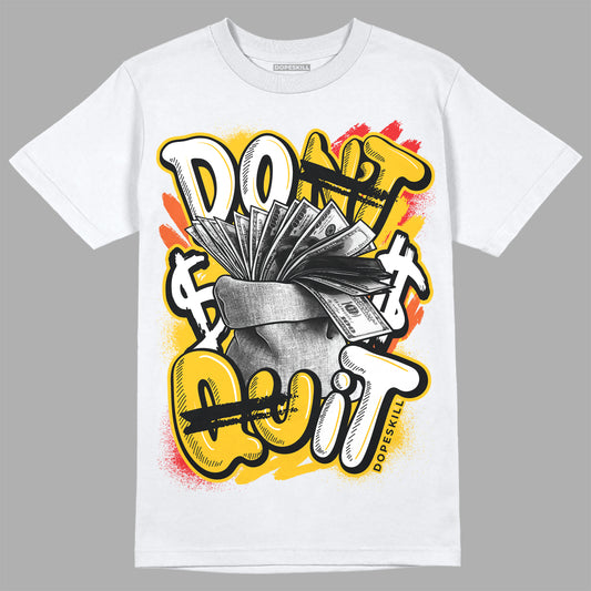 Yellow Sneakers DopeSkill T-Shirt Don't Quit Graphic Streetwear - White