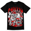 Jordan 4 Retro Red Cement DopeSkill T-Shirt Chillin Graphic Streetwear - Black