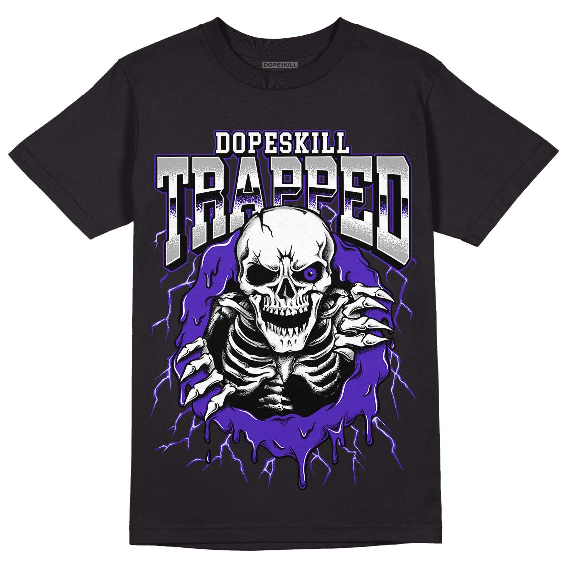 Jordan 5 Retro Dark Concord DopeSkill T-Shirt Trapped Halloween Graphic Streetwear - Black