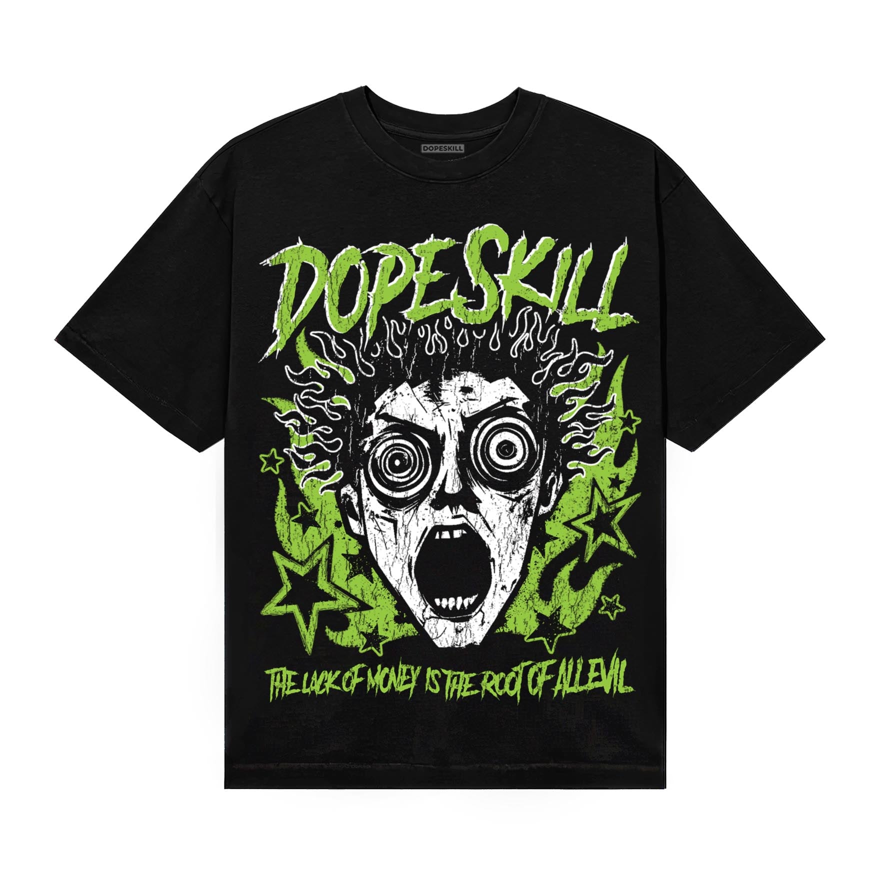 Neon Green Sneakers DopeSkill T-Shirt Root of Evil Graphic Streetwear - Black