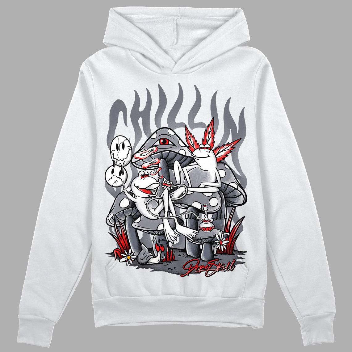 Jordan 14 Retro 'Stealth' DopeSkill Hoodie Sweatshirt Chillin Graphic Streetwear - White