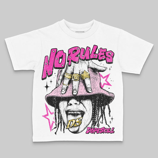 Pink Sneakers DopeSkill Toddler Kids T-shirt No Rules Graphic Streetwear - White 