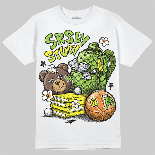Neon Green Sneakers DopeSkill T-Shirt SRSLY Study Graphic Streetwear - White 