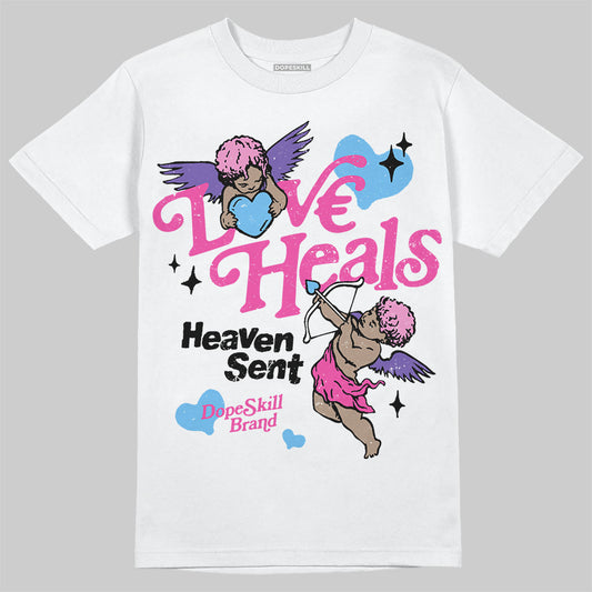 Dunk Low GS “Active Fuchsia” DopeSkill T-Shirt New Love Heals Graphic Streetwear - White