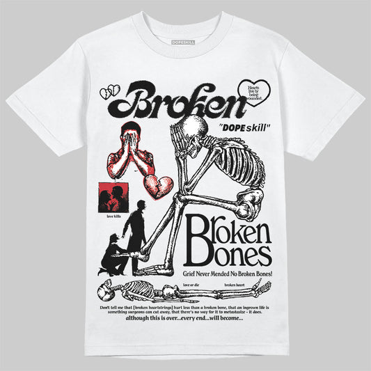 Jordan 11 “Bred Velvet” DopeSkill T-Shirt Broken Bones Graphic Streetwear - WHite