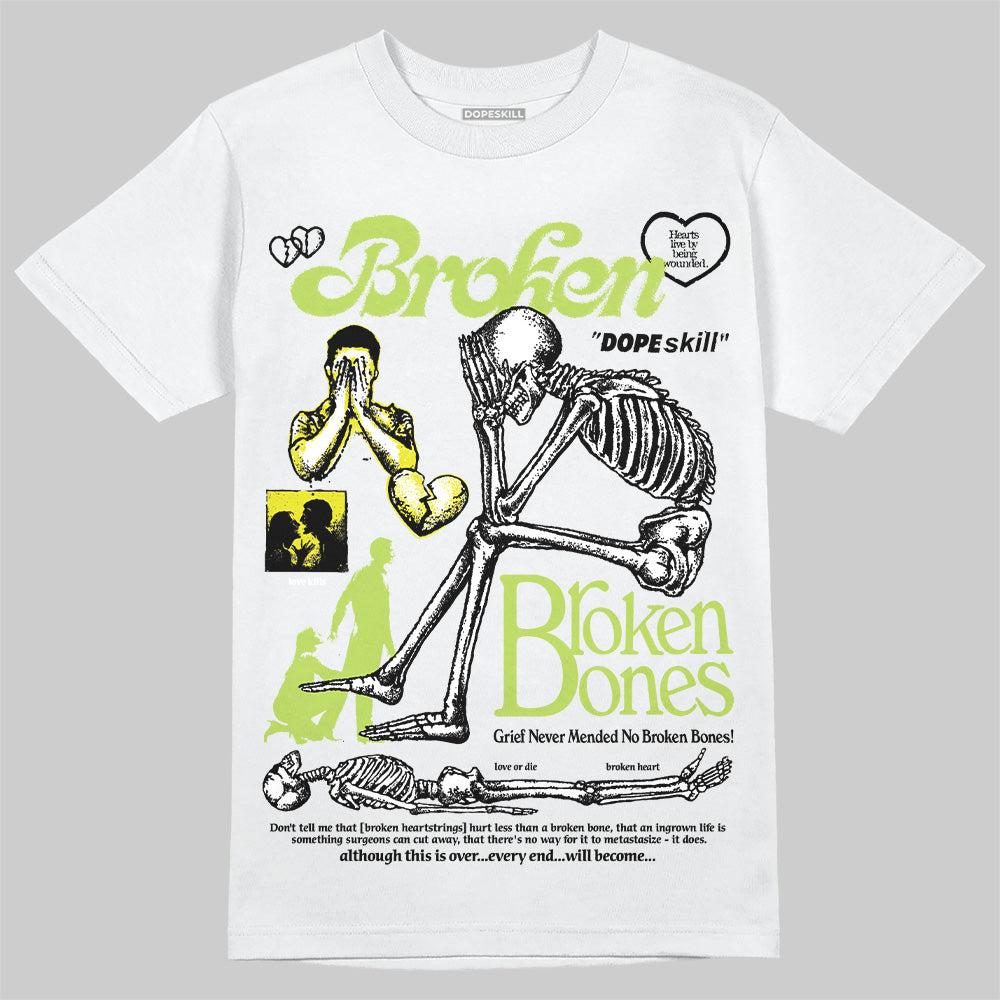 Jordan 13 Retro Bright Cactus DopeSkill T-Shirt Broken Bones Graphic Streetwear - White