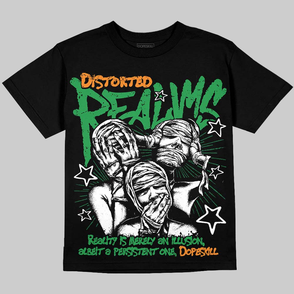 Jordan 11 “Green Screen” DopeSkill Oversize Print T-Shirt Distorted Realms Graphic Streetwear - Black