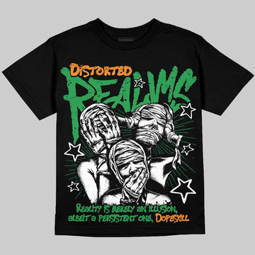 Jordan 11 “Green Screen” DopeSkill Oversize Print T-Shirt Distorted Realms Graphic Streetwear - Black