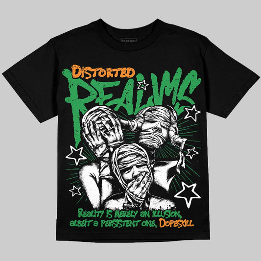 Jordan 11 “Green Screen” DopeSkill Oversize Print T-Shirt Distorted Realms Graphic Streetwear - Black