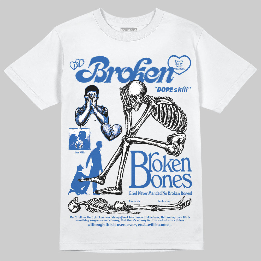 Jordan 12 “Blueberry” DopeSkill T-Shirt Broken Bones Graphic Streetwear - White