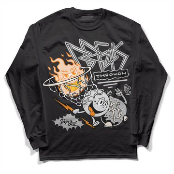 Dunk Low Cool Grey DopeSkill Long Sleeve T-Shirt Break Through Graphic Streetwear - Black