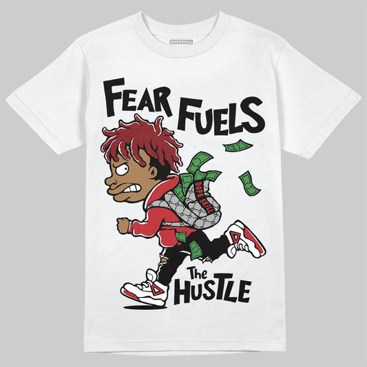 Air Foamposite One Cough Drop (2025) DopeSkill T-Shirt Fear Fuels The Hustle Graphic Streetwear - White