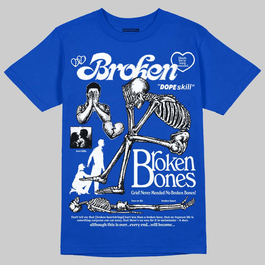 Jordan 12 “Blueberry” DopeSkill Royal T-shirt Broken Bones Graphic Streetwear