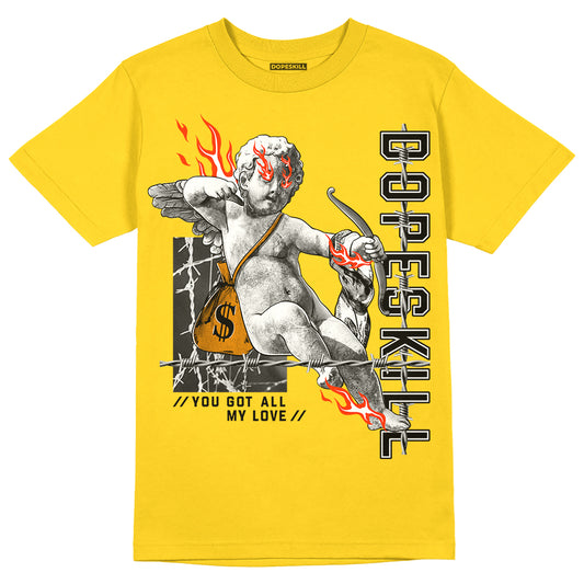 Jordan 6 “Yellow Ochre” DopeSkill Yellow T-shirt You Got All My Love Graphic Streetwear