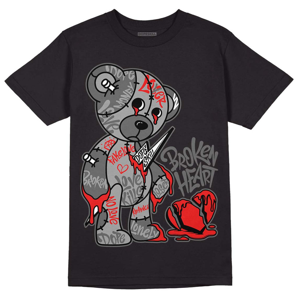 Jordan 9 Particle Grey DopeSkill T-Shirt Broken Heart Graphic Streetwear - Black