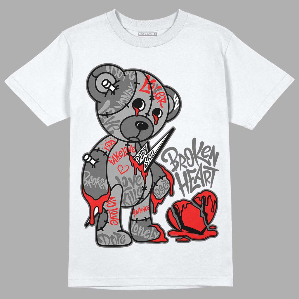 Jordan 9 Particle Grey DopeSkill T-Shirt Broken Heart Graphic Streetwear - White