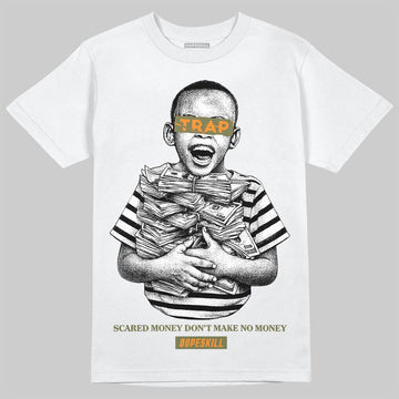 Olive Sneakers DopeSkill T-Shirt Scared Money Don't Make No Money Graphic Streetwear - White 