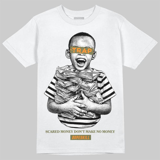 Olive Sneakers DopeSkill T-Shirt Scared Money Don't Make No Money Graphic Streetwear - White 