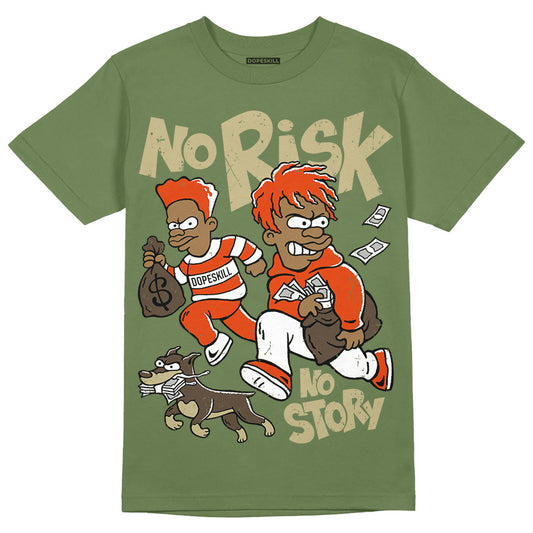 Olive Sneakers DopeSkill Olive T-Shirt No Risk No Story Graphic Streetwear