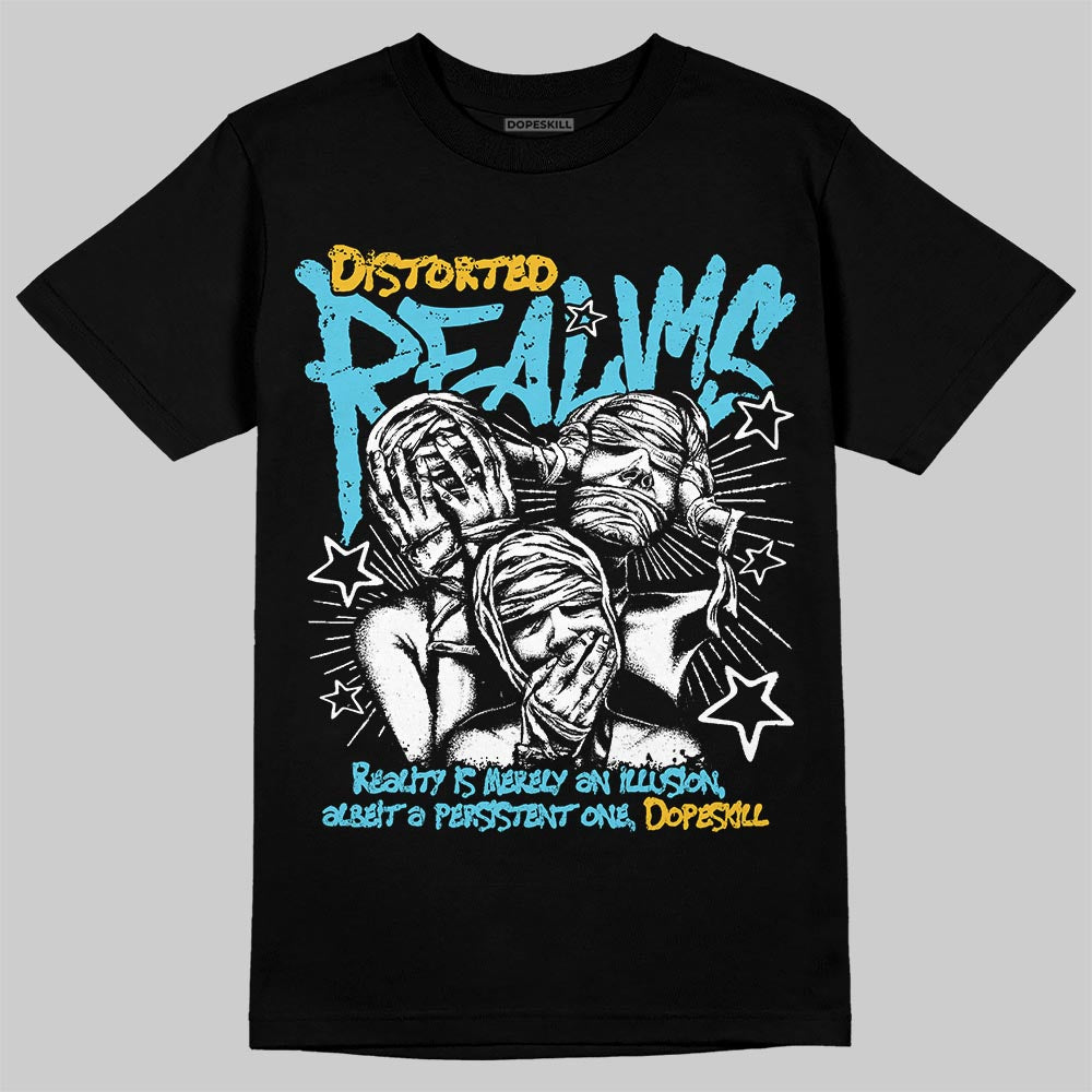 Jordan 11 Retro Gamma Blue (2025) DopeSkill T-Shirt Distorted Realms Graphic Streetwear - Black