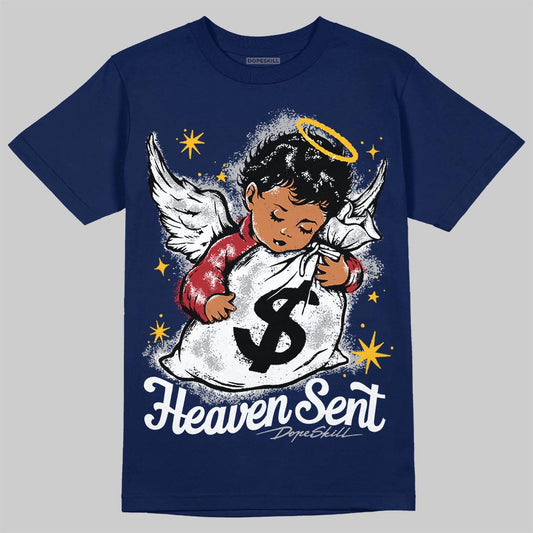 Jordan 12 Retro French Blue (2025) DopeSkill T-Shirt Heaven Sent Graphic Streetwear - navy
