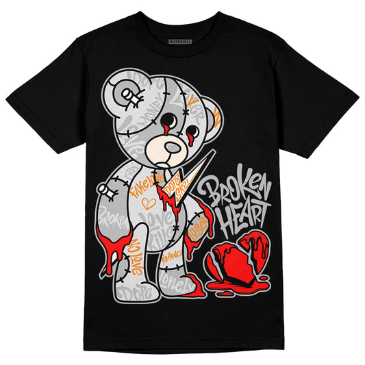 Dunk Low Cool Grey DopeSkill T-Shirt Broken Heart Graphic Streetwear - Black