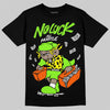 Neon Green Sneakers DopeSkill T-Shirt No Luck, All Hustle Graphic Streetwear - Black