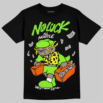 Neon Green Sneakers DopeSkill T-Shirt No Luck, All Hustle Graphic Streetwear - Black