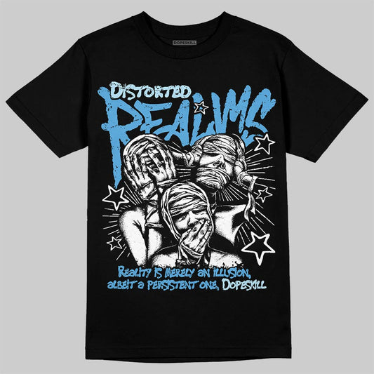 Jordan 11 Low University Blue DopeSkill T-Shirt Distorted Realms Graphic Streetwear - black