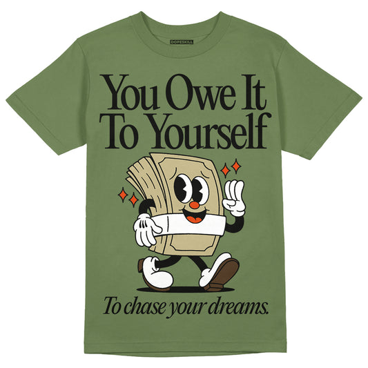 Olive Sneakers DopeSkill Olive T-Shirt Owe It To Yourself Graphic Streetwear