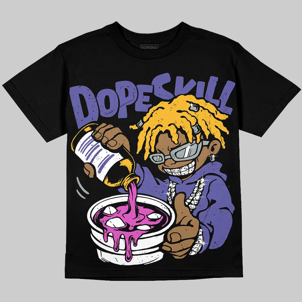 Jordan 4 Lakers DopeSkill T-Shirt Pour Up Graphic Streetwear - Black