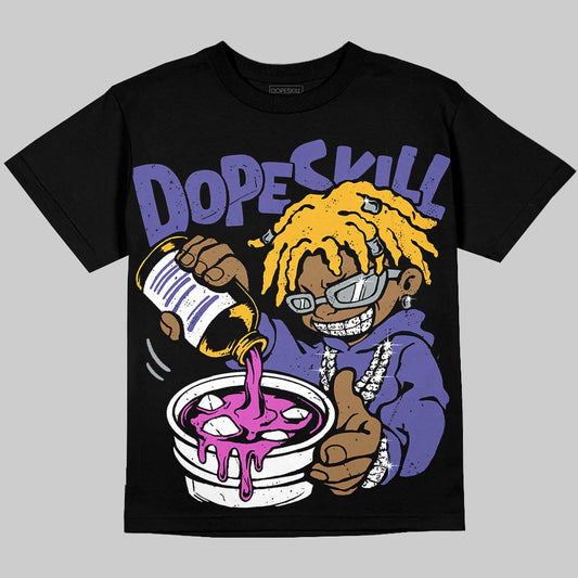 Jordan 4 Lakers DopeSkill T-Shirt Pour Up Graphic Streetwear - Black