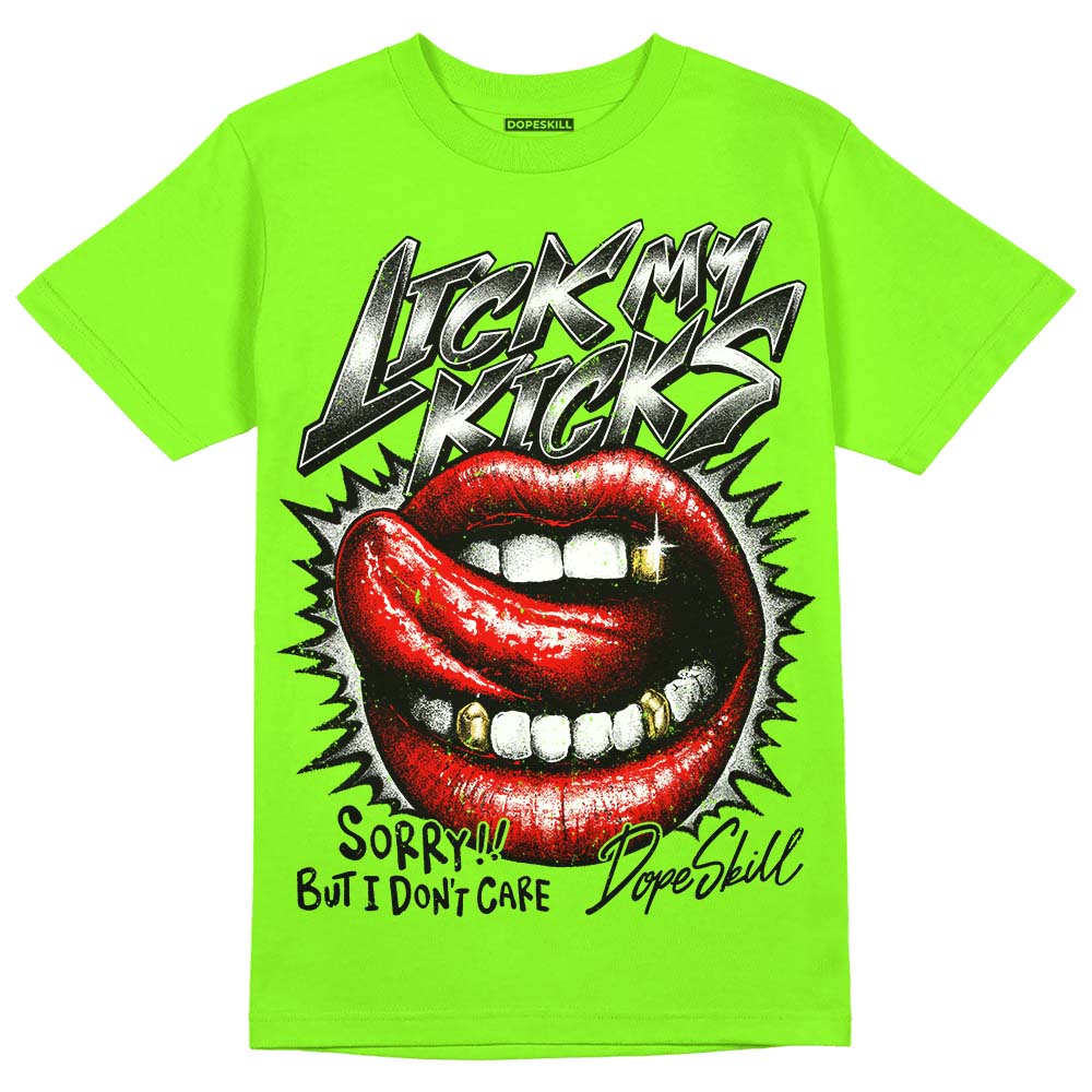 Neon Green Sneakers DopeSkill Neon Green T-Shirt Lick My Kicks Graphic Streetwear