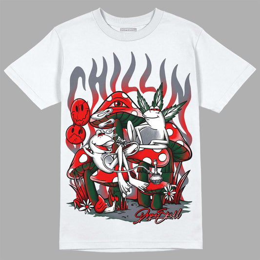 Jordan 2 White Fire Red DopeSkill T-Shirt Chillin Graphic Streetwear - White