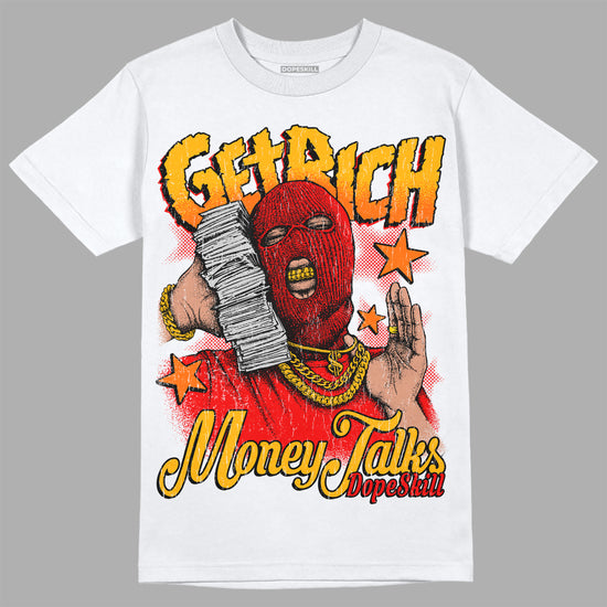 Red Sneakers DopeSkill T-Shirt Get Rich Graphic Streetwear - WHite