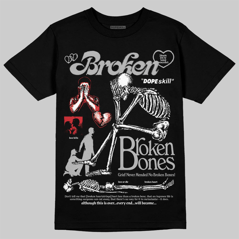 Jordan 3 OG “Black Cement” DopeSkill T-Shirt Broken Bones Graphic Streetwear - Black