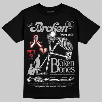 Jordan 3 OG “Black Cement” DopeSkill T-Shirt Broken Bones Graphic Streetwear - Black