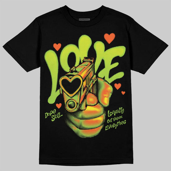 Neon Green Sneakers DopeSkill T-Shirt Love Shot Graphic Streetwear - Black