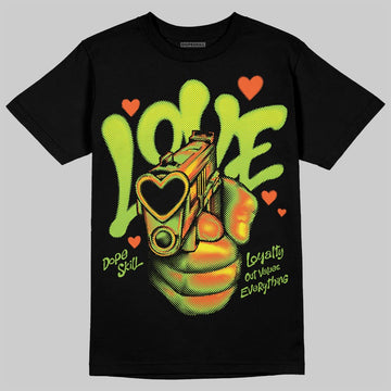 Neon Green Sneakers DopeSkill T-Shirt Love Shot Graphic Streetwear - Black
