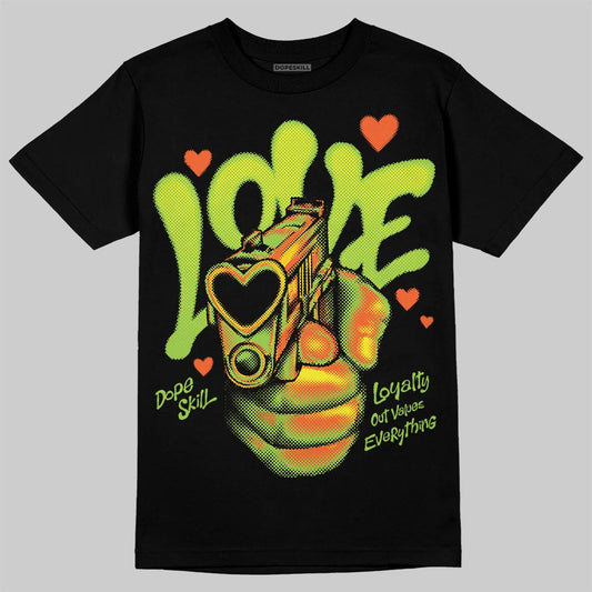Neon Green Sneakers DopeSkill T-Shirt Love Shot Graphic Streetwear - Black