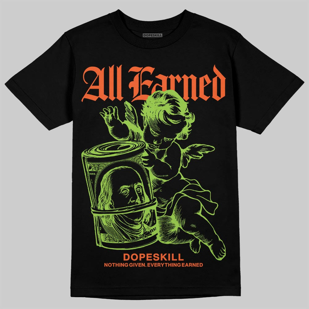 Neon Green Sneakers DopeSkill T-Shirt All Earned Graphic Streetwear - Black