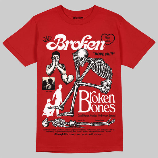 Jordan 1 Retro High OG Black Toe Reimagined DopeSkill T-Shirt Broken Bones Graphic Streetwear - red