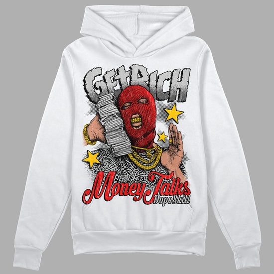 Jordan Spizike Low Bred DopeSkill Hoodie Sweatshirt Get Rich Graphic Streetwear - White 