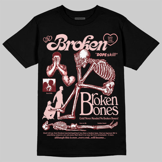 Jordan 3 Retro Valentine's Day Treat Yourself (2025) DopeSkill T-Shirt Broken Bones Graphic Streetwear - Black