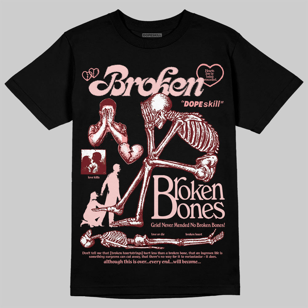 Jordan 3 Retro Valentine's Day Treat Yourself (2025) DopeSkill T-Shirt Broken Bones Graphic Streetwear - Black