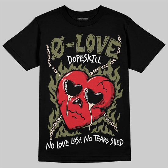 Travis Scott x Jordan 1 Medium Olive DopeSkill T-Shirt Crying Heart Graphic Streetwear - Black